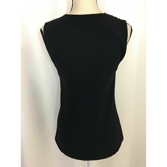 Zara Womens Solid Black V Neck Work Career Tank Top Xs - Picture 4 of 5